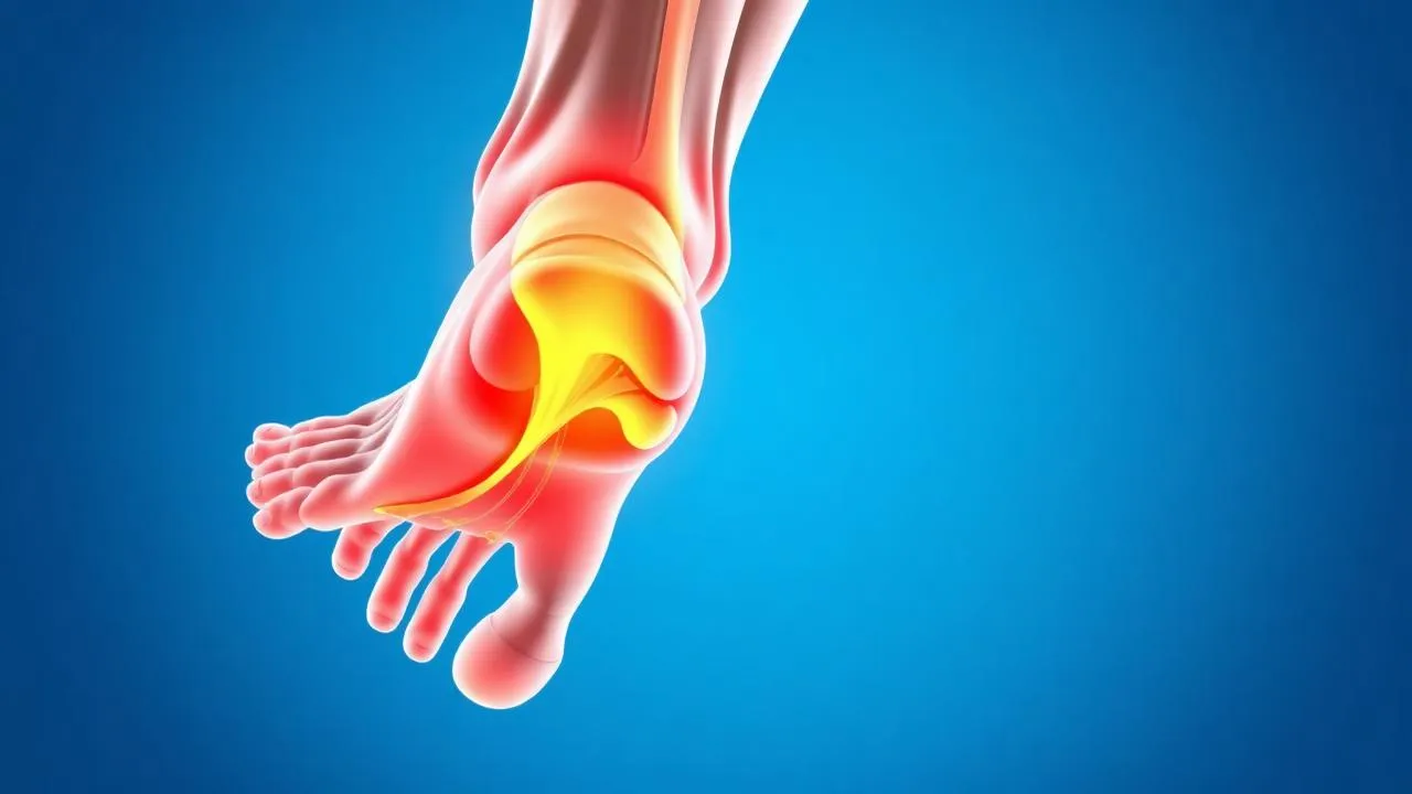 Radial shockwave therapy applied to the heel for plantar fasciitis at PHYSIOWRLD, New Belgrade